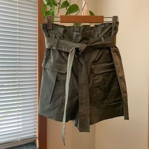 Zara olive green satin shorts. Size S.